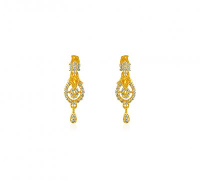 Designer 22K Gold Earrings ( 22 Kt Gold Tops )