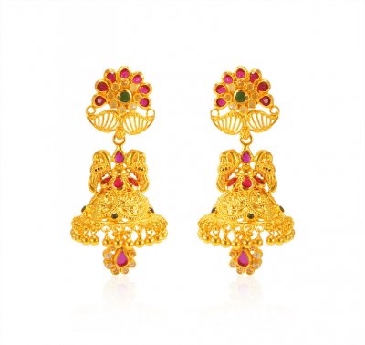 22kt Gold Traditional Earrings ( 22Kt Gold Fancy Earrings )
