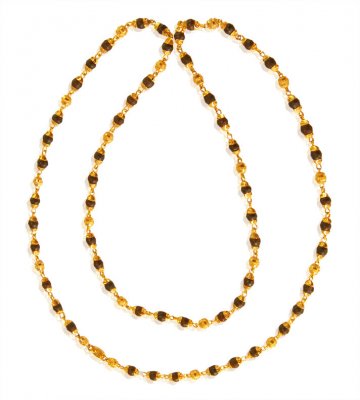Brown Tulsi Mala 22K Gold  ( 22Kt Long Chains (Ladies) )