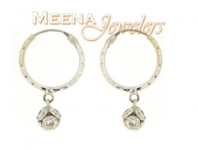 22Kt White Gold Hoop Earrings ( Hoop Earrings )