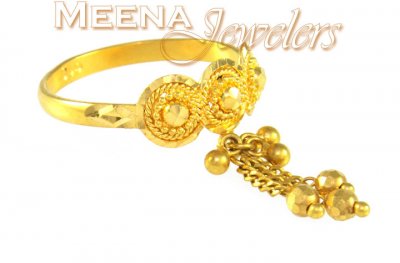 22Kt Gold Ring with Dangling ( Ladies Gold Ring )