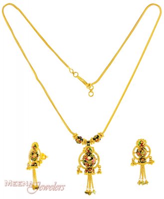 22K Gold Necklace Set ( Gold Designer Sets )