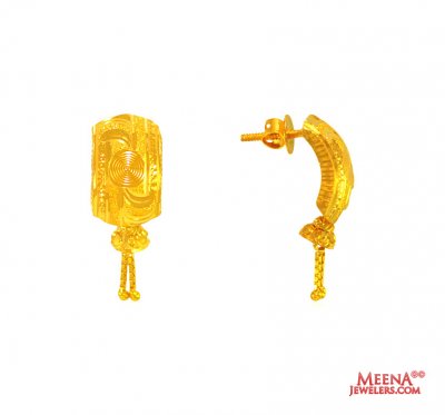 22 Kt Fancy Gold Earrings ( 22 Kt Gold Tops )