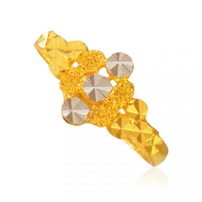 22 Karat Gold Two Tone Ring  ( Ladies Gold Ring )