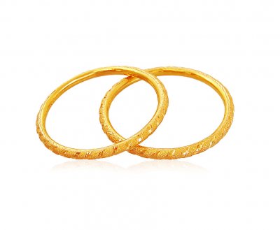 22K Gold Kids Bangle (2 Pcs) ( Baby Bangles )