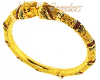 22Kt Gold Three tone Bangle ( Kada) ( Kadas )