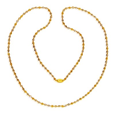 Two Tone 22 Karat Gold Chain ( 22Kt Long Chains (Ladies) )