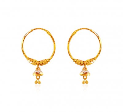 Two Tone Gold Hoop Earrings ( Hoop Earrings )