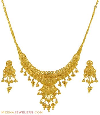 22k Yellow Gold Filigree Set ( 22 Kt Gold Sets )