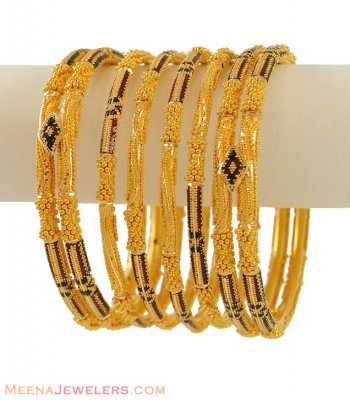 Indian Meenakari Bangles Set(22k Gold) ( Set of Bangles )