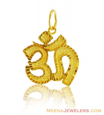 22K Yellow Gold Om Pendant ( Om Pendants )