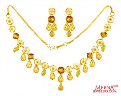 22 Karat Gold  Necklace Set ( Light Sets )