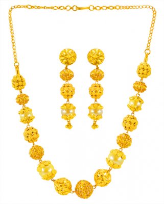 22K Gold Antique Set ( Antique Necklace Sets )