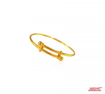 22K Gold Adjustable Baby Kada (1Pc) ( Baby Bangles )