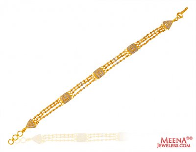 22Kt Gold Two Tone Bracelet ( Ladies Bracelets )