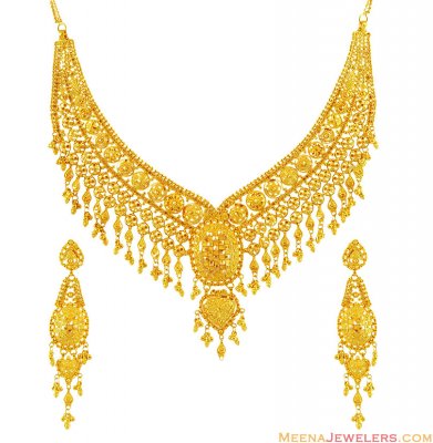 22k Yellow Gold Filigree Set ( 22 Kt Gold Sets )