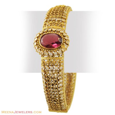 22k Exclusive Polki Stone Kada(1Pc) ( Antique Bangles )