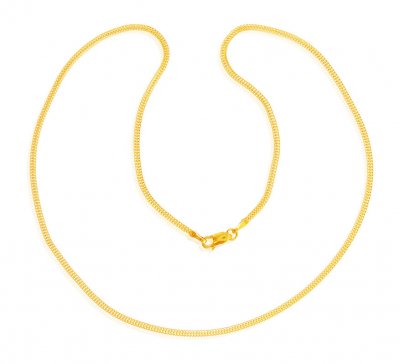 22K Gold Flat Chain( 18 Inches) ( Plain Gold Chains )