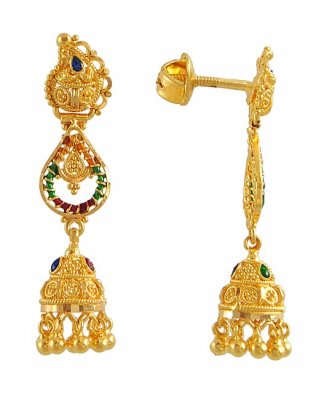 Fancy Gold Earrings ( 22Kt Gold Fancy Earrings )