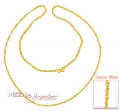 22Kt Gold Chain (18 Inch) ( Plain Gold Chains )