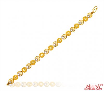 22k Gold Two Tone Ladies Bracelet ( Ladies Bracelets )