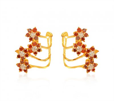 Designer Cz Earrings 22k  ( Precious Stone Earrings )