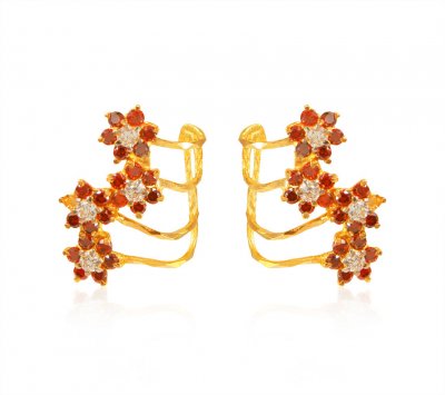 Designer Cz Earrings 22k  ( Precious Stone Earrings )