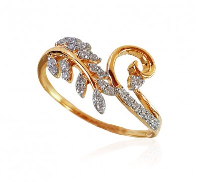 18KT Gold Diamond Ring for Ladies ( Diamond Rings )