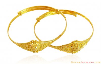 22k Baby Kadas (2 Pc) ( Baby Bangles )