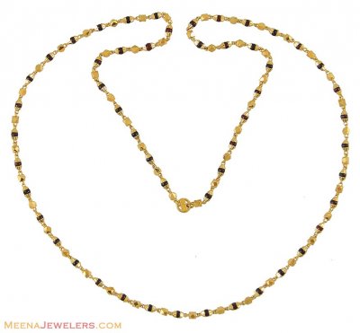 Tulasi Mala (22K Gold) - ChLo8841 - 22Kt Gold Long Chain. Chain has ...