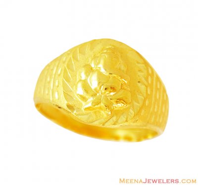 22k Gold Mens Ganesha Ring ( Religious Rings )