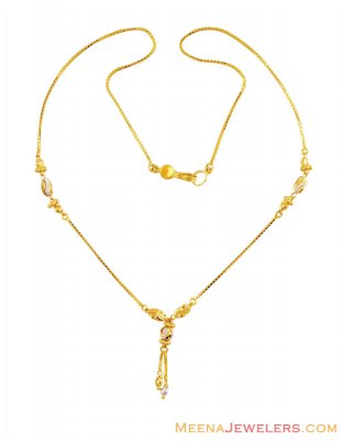 Fancy Dokia Style Chain 22k  ( 22Kt Gold Fancy Chains )