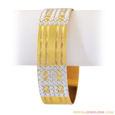 22k Gold 2 Tone Wide Bangle(1 pc) ( Kadas )