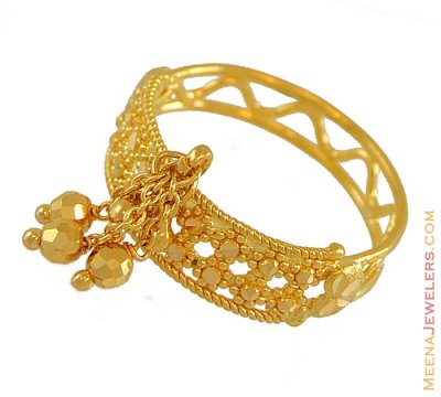 22K Filigree Ring with Hanging ( Ladies Gold Ring )