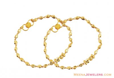 22K Fancy Gold Beads Baby Bracelet ( 22Kt Baby Bracelets )