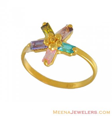 22kt Flower shaped Baby Ring  ( 22Kt Baby Rings )