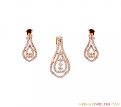 Gold Diamond Pendant Set 18K ( Diamond Pendant Sets )