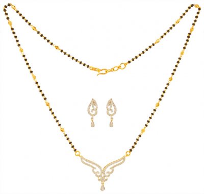 18KT Gold Diamond Mangalsutra Set ( Diamond MangalSutras )