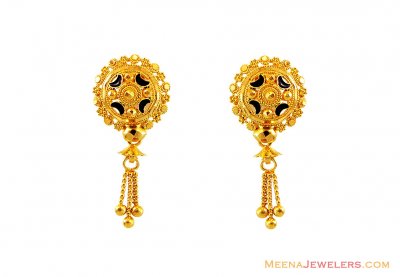 Meenakari Enamel Paint Earrings 22k ( 22 Kt Gold Tops )