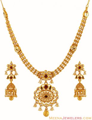 22k Antique Necklace Set ( Antique Necklace Sets )