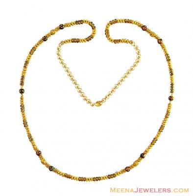 Meenakari Designer Long Chain 22k  ( 22Kt Long Chains (Ladies) )