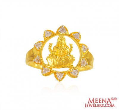 22k Gold Laxmi Maa Ladies Ring ( Ladies Signity Rings )