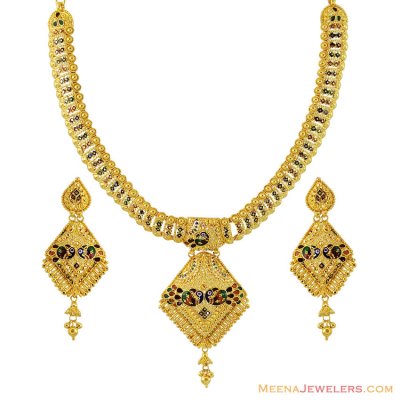 22K Designer Peacock Necklace Set ( 22 Kt Gold Sets )