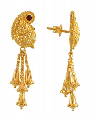 Gold Earrings with Dangling ( 22Kt Gold Fancy Earrings )