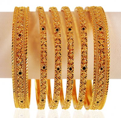 22Kt Gold Meenakari Bangels (6pcs) ( Set of Bangles )