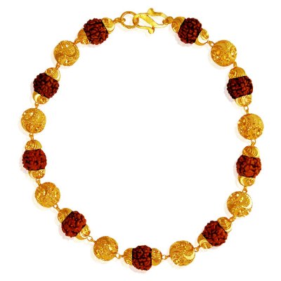 22K Gold Rudraksh Bracelet ( Men`s Bracelets )