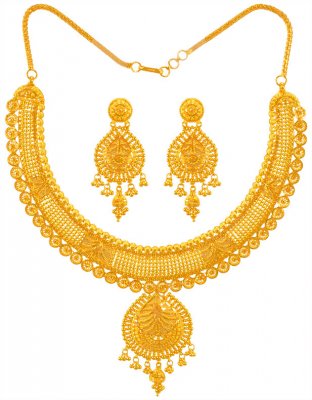 22Kt Gold Designer Necklace Set ( 22 Kt Gold Sets )