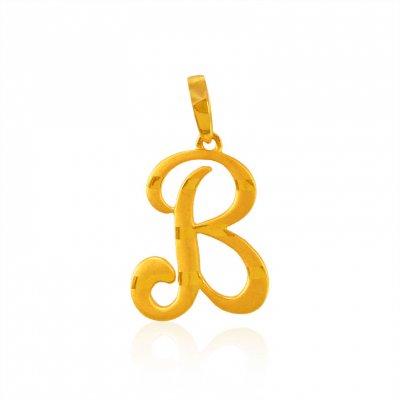 22Kt Gold Pendant with Initial(B) ( Initial Pendants )