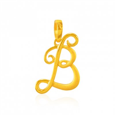 22Kt Gold Pendant Letter (B) ( Initial Pendants )