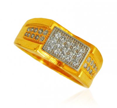 22K Gold  Mens Signity Ring ( Mens Signity Rings )